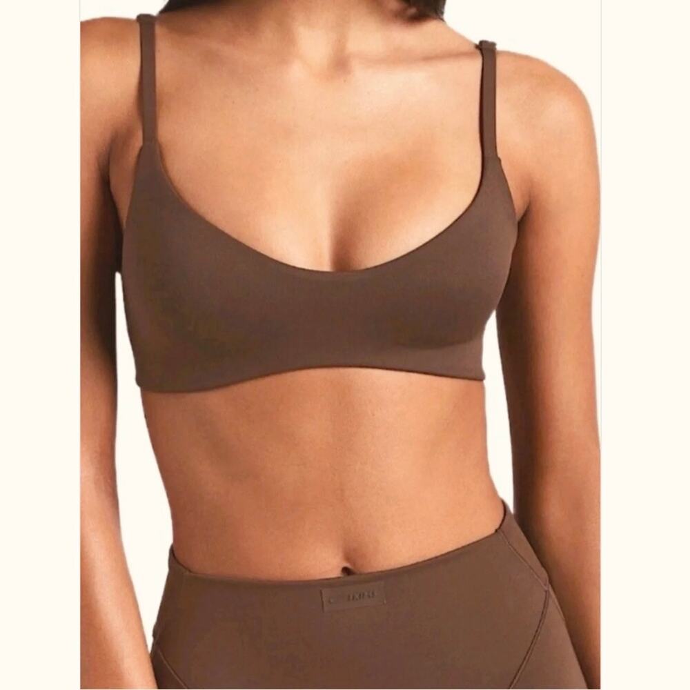 NIKE x SKIMS Matte Micro Scoop Bra Dark Sepia XSmall NWT